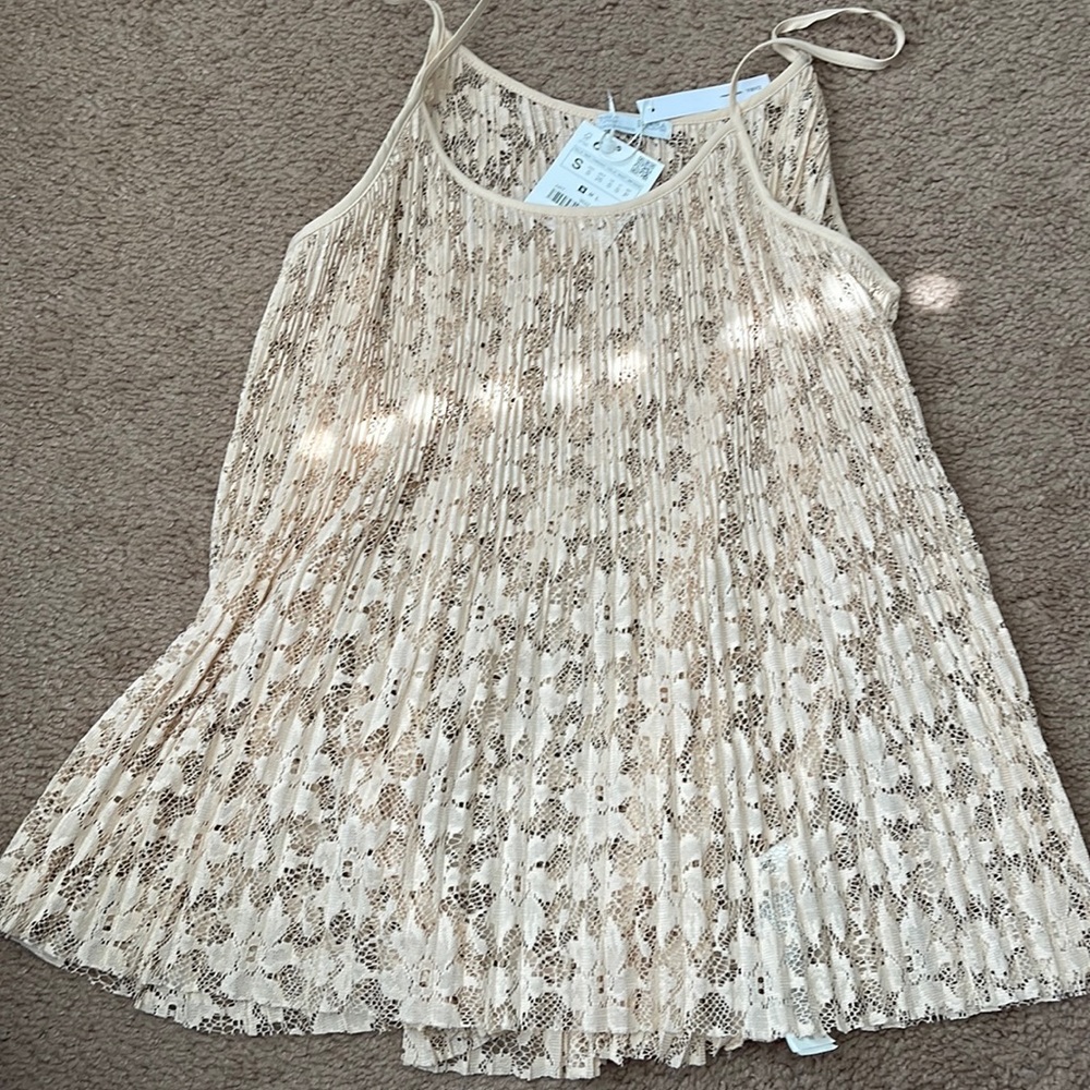 Zara nude lace top